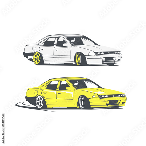 Car retro vector modern illustration logo graphic