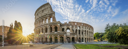 Colosseum in Rome with morning sun