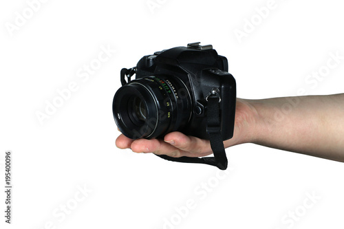 cyfrowy aparat fotograficzny w dłoniach