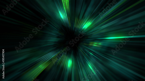 3D Futuristic abstract business and technology concept, Acceleration super fast motion blur of light ray for background design. Travel science fiction wormhole at warp speed. 3D rendering