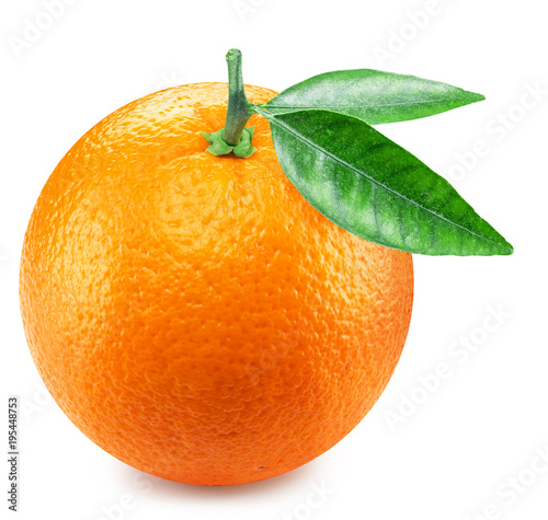 Ripe orange fruit with orange leaves.