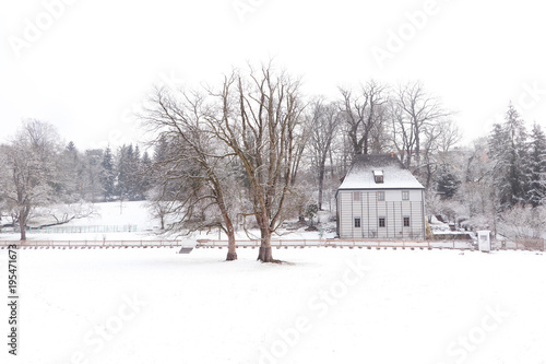 famous goethe house in weimar ilmpark in winter
