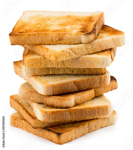 stack of toast Bread isolated on white background
