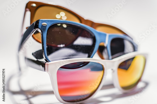 Retro stylish glasses in different colors. Summer is comming.