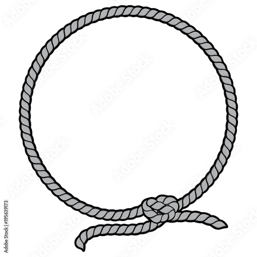 Rope Border Lasso Illustration - A vector cartoon illustration of a Rope Border Lasso concept.