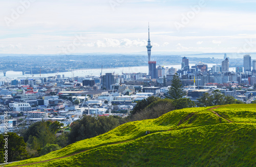 Mt Eden Crater and View to Auckland New Zealand; Lovely Morning Time; Auckland is the largest city in New Zealand