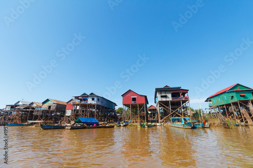 houses at Kampong Phluk in dry season