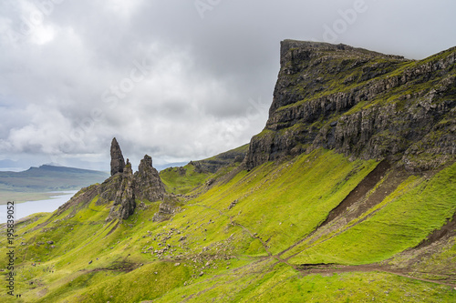 Scenic close up of the Old Man of Storr, Isle of Skye, Scotland, England