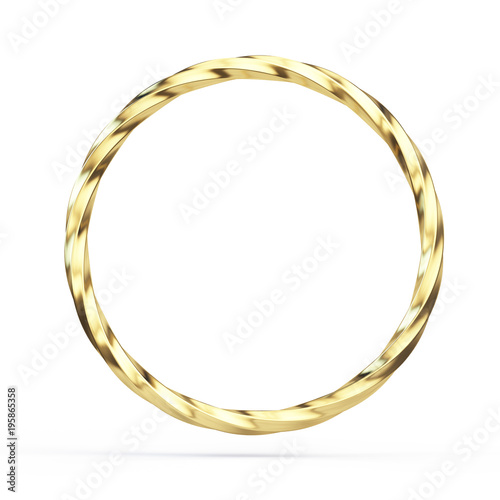 Twisted Gold ring isolated on white background - 3d illustration