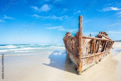 ship wreck on fraser island, Australia