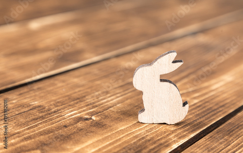 bunny on wooden background for easter