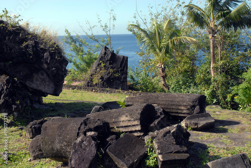 vestiges de l'église du Fort Saint-Pierre en Martinique. Détruite lors de l'éruption de 1902