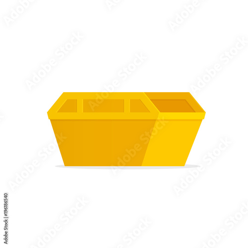 Yellow waste skip bin