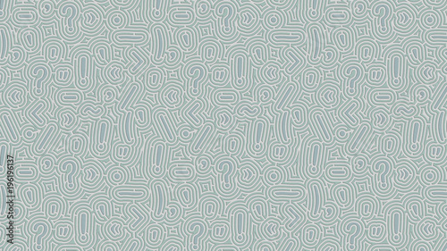 Background of pale green punctuation marks pattern embossed as endless maze on paper. 3d render.