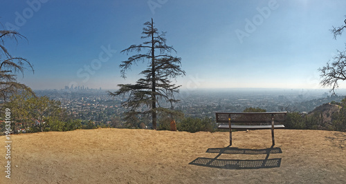 Viewing point to the city of Los Angeles on Mount Hollywood