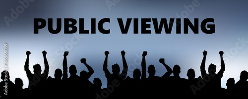 Public Viewing - Jubelnde Mannschaft Banner