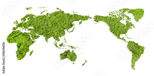 zielona Mapa świata 