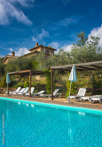 Pool at a nice old villa in Tuscany, Italy