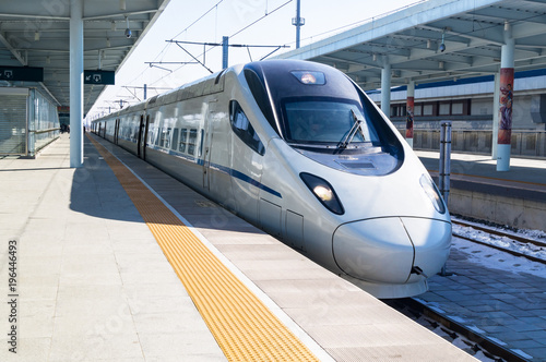 View of a CRH high-speed bullet train