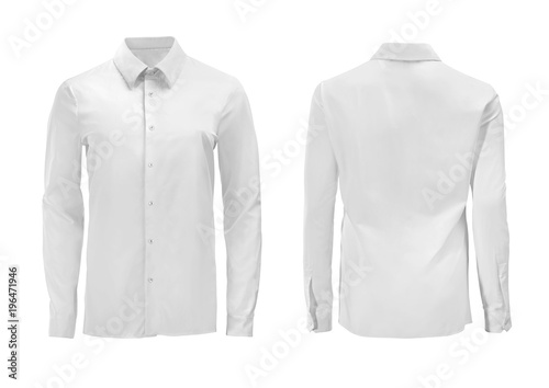 White color formal shirt with button down collar isolated on white