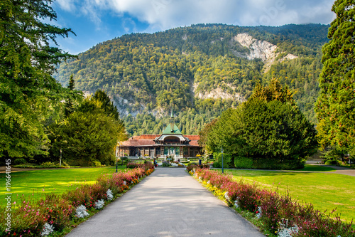 landscape of garden in Interlaken, Switzerland.