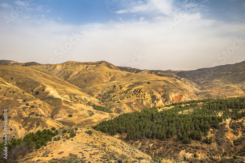 Algeria - June 09, 2017: Wild landscape of the countryside of Algeria