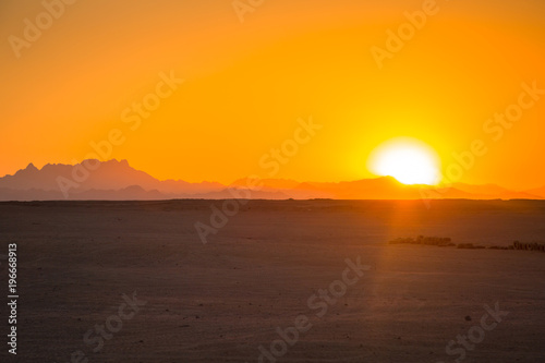 Scenery of the african desert at sunset, Egypt