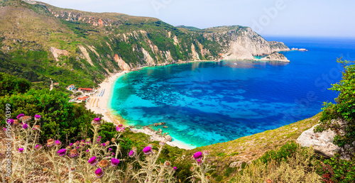 amazing beaches of Greece - beautiful Petani in Cefalonia island