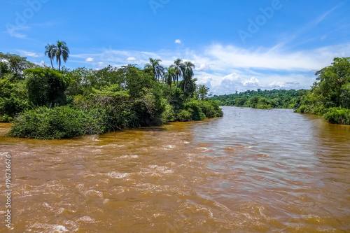 Parana river at iguazu falls