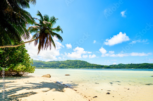 Anse a La Mouche - Paradise beach on tropical island Mahé in Sey