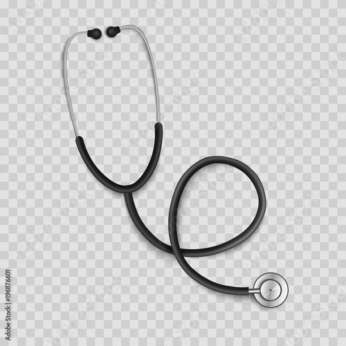 Stethoscope isolated realistic icon. Vector illustration.