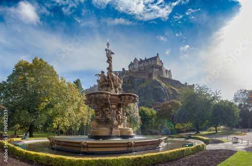 Ross Fountain with Edinburgh Castle in the background