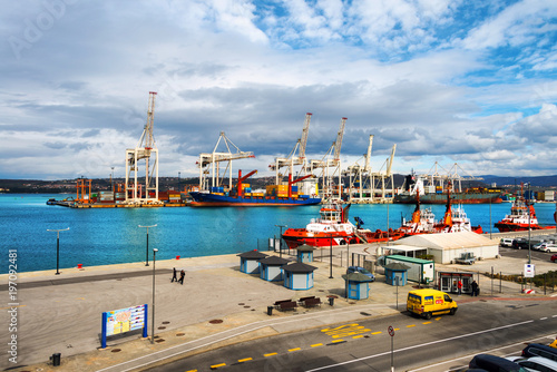 Aerial view of port of Koper, Slovenia