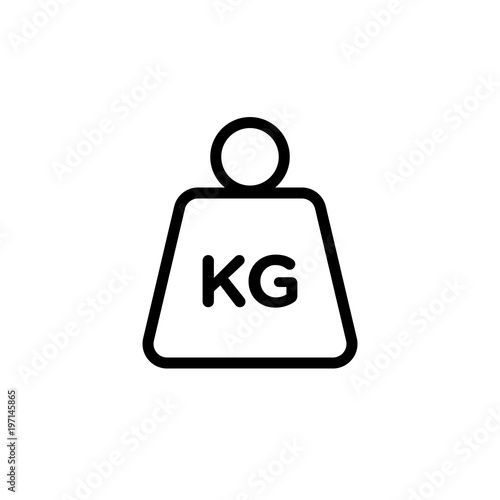 kilogram weight outlined vector icon. Modern simple isolated sign. Pixel perfect vector illustration for logo, website, mobile app and other designs