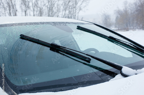 Car windshields with working wipers