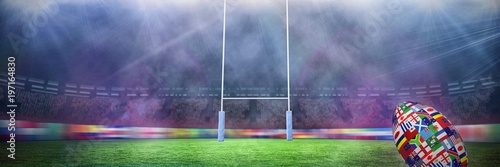 Złożony wizerunek rugby pucharu świata zawody międzynarodowi piłka
