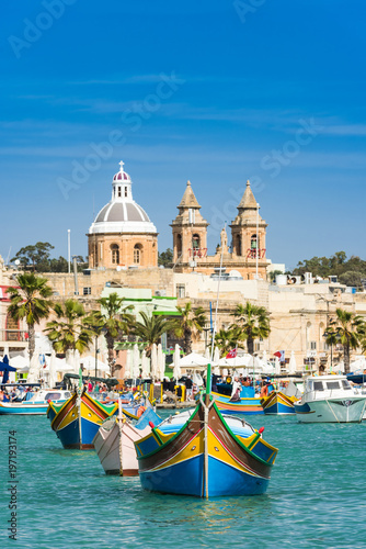 Traditional fisherman village and boats,Malta