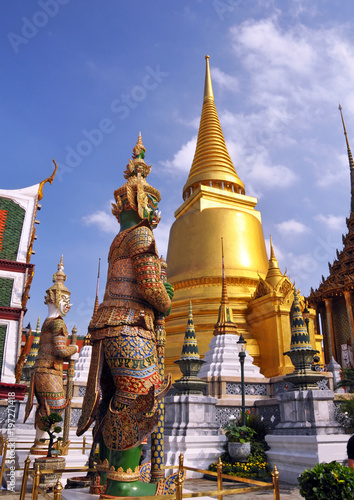 Golden Temple Dome & Guards at the Grand Palace, Bangkok