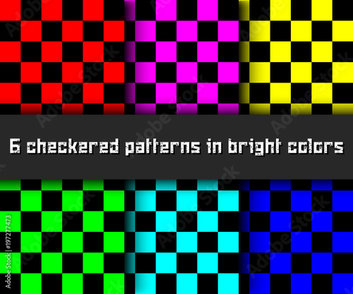 Six checkered patterns