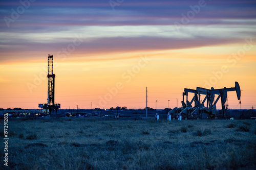 Shale Oil Rig and Pumpjack