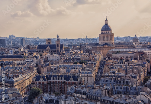 Paris roofs viewed from Notre-Dame cathedral in Paris