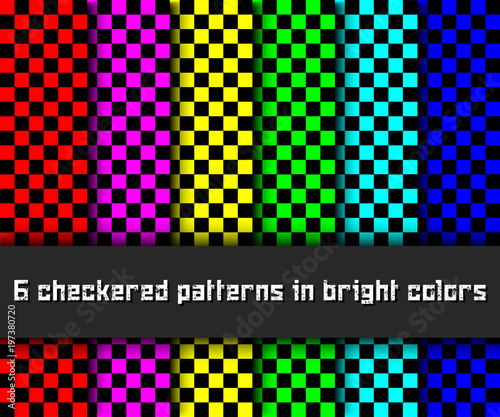 Six checkered patterns