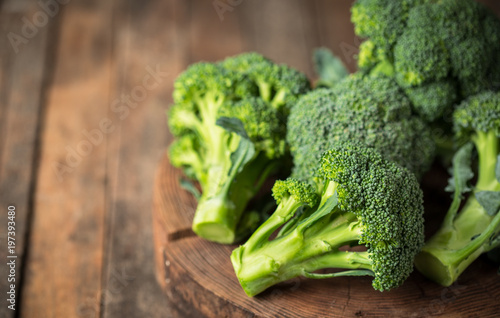 Fresh broccoli on the table