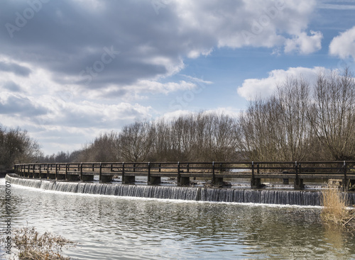 Weir On The River Soar / An image showing the weir on the River Soar at Birstall, Leicestershire, England, UK