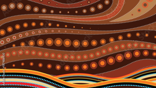 Aboriginal art vector background.