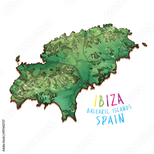 3D Island Map of Ibiza