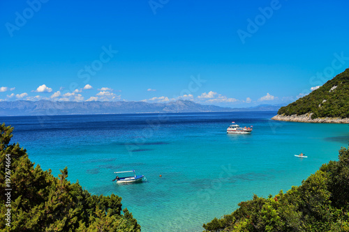 beautiful landscape over Adriatic sea in Croatia clear blue water 