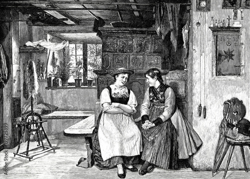 Zwei Frauen unterhalten sich angeregt in der Küche 