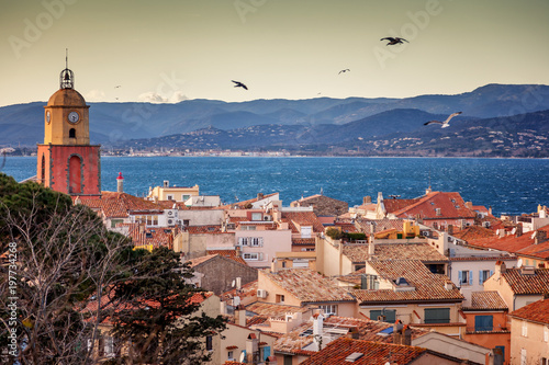 View of the city of Saint-Tropez, Provence, Cote d'Azur, a popular destination for travel in Europe