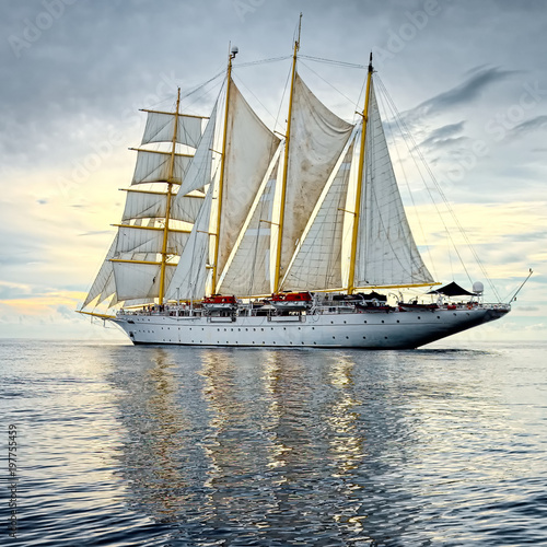 Sailing ship. Cruises. Traveling. Yachting. Sailing